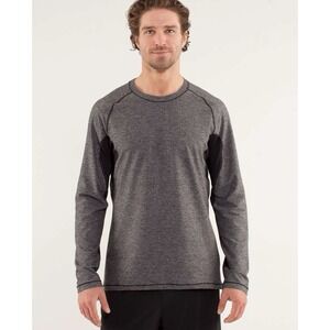 Lululemon Blaze Tech Long Sleeve‎ Heathered Black Grey XL